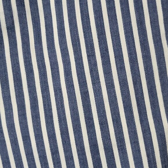 Mumu Blue Womens Berkeley Zip Up Blue Striped Bell Bottoms Flare Jeans Pants 26 - Picture 7 of 11